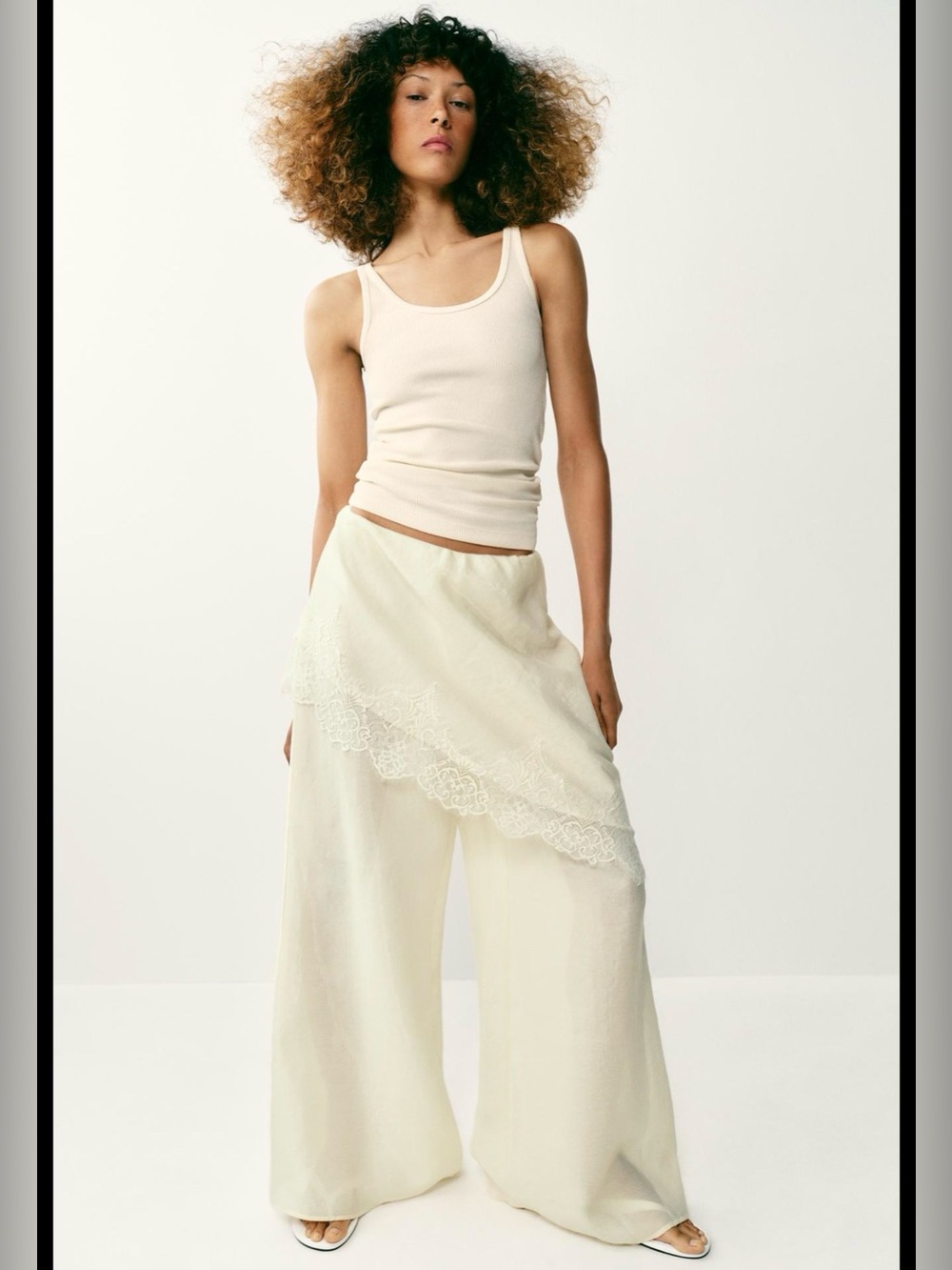 ZARA Pants with Lace Wide Leg NWT ❗️